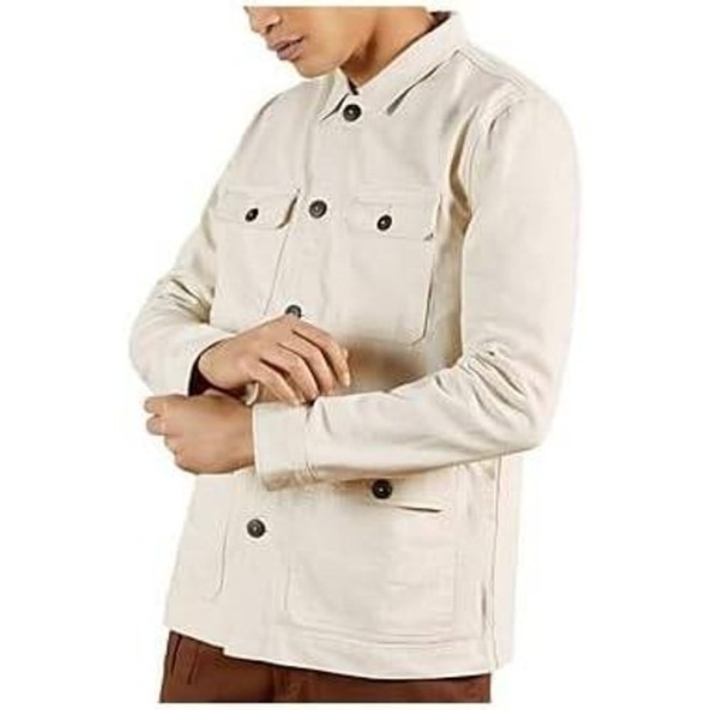 NWOT Ted Baker‎ London Utility Jacket Cream Italian Cotton Pocket Sport Coat XL